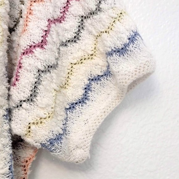 Bonnie & Bill New York 70s Cream Periwinkle Multicolor Zig Zag Design Sweater - Picture 4 of 8